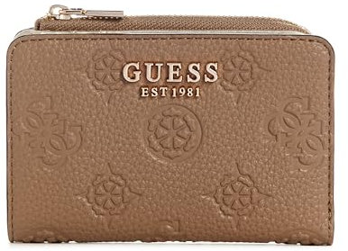 GUESS Damen Cresidia Zip Around Card Case Wallet, Dark Taupe, Einheitsgröße