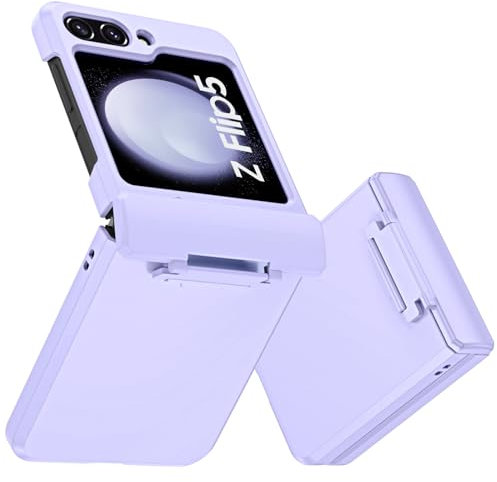 DOMAVER Case for Samsung Galaxy Z Flip5, Slim Fitwith Zipper Protection Thin TPU Anti-Slip Silicone Protective Girls Women Men Phone Cover for Samsung Z Flip 5 5G 6.7, Purple