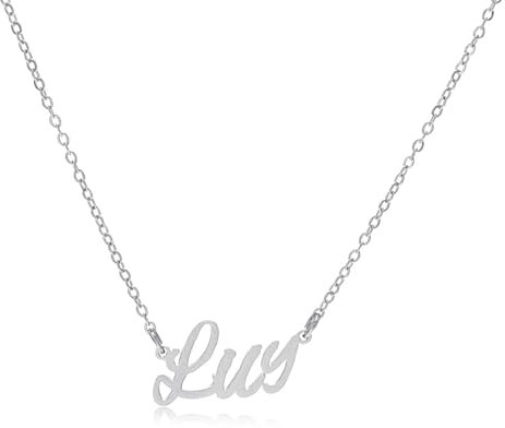 Zotair Name Necklaces, Tarnish-Free Stainless Steel (Lily (Silver))