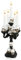 Kerzenständer Schwarz Gothic Deko, Halloween Statue Totenkopf Deko Kerzenständer Stabkerzen mit 5-Arme, Totenkopf Lampe Harz Ornamente, Vintage Tisch Deko für Startseite Wohnzimmer (5-Arme)