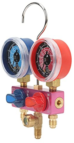 Jauges de Réfrigérant R32, Jauges de Climatisation, Jauge de Collecteur de Diagnostic, Mini Bouton en Métal G1/4, Outil de Climatisation pour Réfrigérant R22 R32 R410A