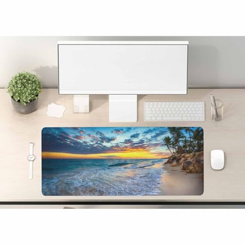 Woutay Mousepad,Beach Sunset,Cool Desk Pad for Keyboard and Mouse
