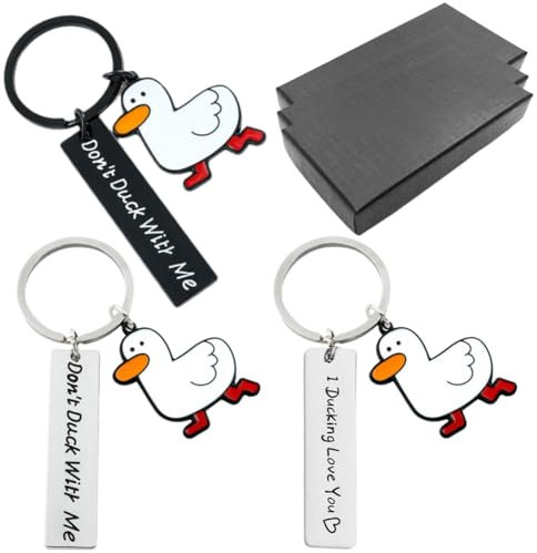CYGMRFH 3 Stücke Ente Schlüsselanhänger,Key Ring Duck,Schlüsselanhänger Entchen,Schöne ente schlüsselanhänger metall,für Schlüsselring Anhänger,Geldbörse Dekoration Geschenk