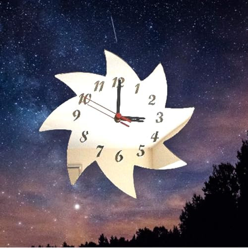 Spiral-Uhren in Sternform, viele Farben zur Auswahl, Limettengrün, glänzend, 35 cm