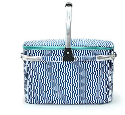 BGFYUSF Picknickkorb， isolierte Kühltasche， Kühltasche für Outdoor-Ausrüstung， 25 l， Picknickkorb， zusammenklappbar， isoliert， Picknick-Einkaufstasche， Korb， Kühlbox，Blue-43 * 25 * 27cm(1pcs)
