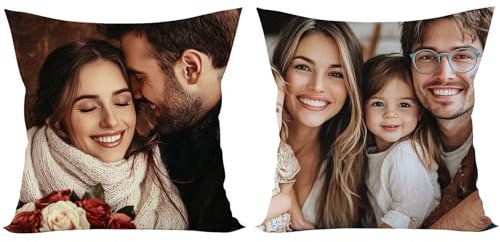 Personalisiertes Kissenbezüge mit Foto, Bild Geschenk Kissenbezug Doppelseitige Bedruckte Kissenbezüge, Fotogeschenke Personalisierte Foto Geschenke für Frauen Geburtstag Weihnachten (40 * 40CM)