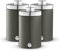 Swan SWKA18530GRP Townhouse Set of 3 Kitchen Storage Canisters for Tea, Coffee, and Sugar with Pull Chrome Handles, Airtight Lids, Colour Coated Iron and Chrome Accents, 1.6L, Graphite Grey