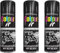MIXEL Black Gloss Spray Paint Can, Quick Drying, Aerosol Paint, Sleek And Glossy, Interior And Exterior, Durable and Weather-Resistant, 250ml, (Pack of 3)