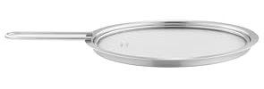 Eva Trio | Glasdeckel 20 cm | Der Stahlteil des Deckels besteht aus 90 Prozent Post-Consumer-Recycling-Edelstahl | Brushed steel