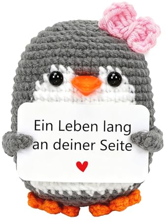 HUKUMA Ich Liebe Dich Geschenke Positive Pinguin, Pocket Hug Pinguin Valentinstagsgeschenk, Partner und Pärchen Geschenke zu Valentinstag Hochzeitstag Jahrestag Geburtstag Weihnachten für Sie