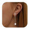Kakonia Clip Ohrringe,Hypoallergen Ohrclips Damen Ohne Ohrlöcher für Damen Mädchen Perlen Klipp Ohrringe Ohne Ohrloch Silber Lange Tropfen Ohrclips Damen Fake Perlenohrringe Hochzeitsohrringe,CZ Kette