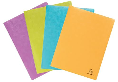 Exacompta - Réf. 88920E - 1 Protège-documents Pop'N Co - 20 pochettes grainées - 40 vues - pour A4 - dim 24 x 32 cm - couverture en polypro recyclé semi-rigide - 4 couleurs aléatoires