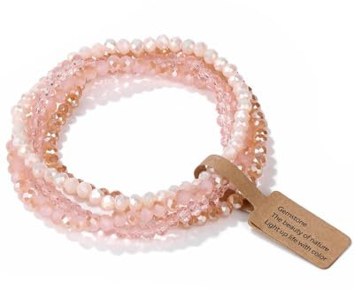 TPZORJX 4pcs armband damen perlen，Damen Kristall Perlen Armband,armband set，armband glitzer，Mehrschichtiges Steine Armband,Damen Kristall Perlen Armband,Paar/Freundschafts/Partner Armbänder