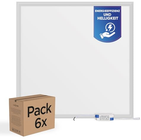 LECOM LED Panel 62x62 Neutralweiß 4000K 24W A+++ 4500lm Rasterdeckenleuchte | Helle und energiesparende Bürodeckenleuchte mit Energieklasse B (A+++) für Büro, Fitnessstudio, Boutique, Geschäftsraum.