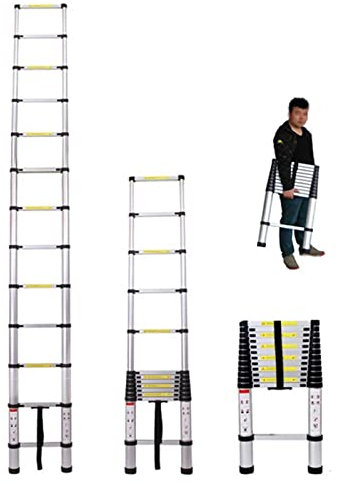 Scala Telescopica per Tenda da Tetto da 8 m/ 7 m/ 6,2 m/ 5 m/ 4 m/ 3,8 m/ 2,6 m, Scale Telescopiche Estensibili in Alluminio per Uso Esterno in soffitta per Camper Loft, Carico 150 kg (Color