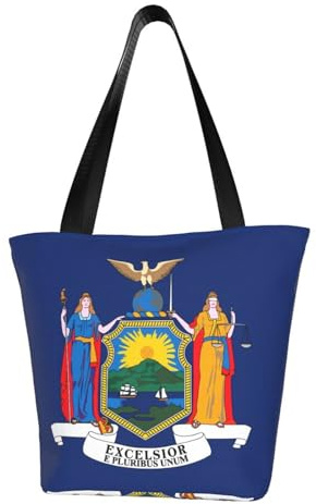 AYYQWE Sommer-Schultertasche mit New York-Flagge, Strandtasche, Handtasche, Reisen, Einkaufen, Fitnessstudio, Wandern, Party, Events