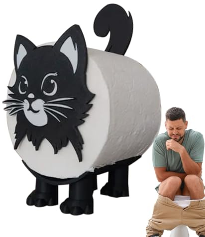 Porta carta igienica a forma di gatto, divertente supporto per carta igienica, per bagno, gatti 3D, porta rotolo di carta decorativa, per bagno e appartamento