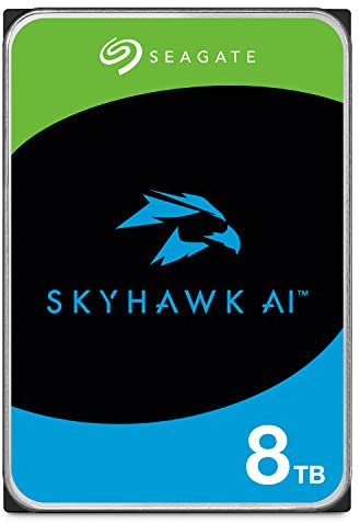 Seagate SkyHawk AI, 8 TB, Surveillance Internal Hard Drive HDD – 3.5 Inch SATA 6 Gb/s 256 MB Cache for DVR NVR Security Camera System, and Three-year Rescue Services (ST8000VE0004)