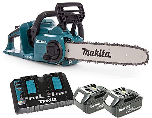 Makita DUC353 Twin 18v / 36v LXT Cordless 35cm Chainsaw 2 x 6.0ah Batteries
