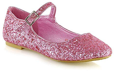 Womens Shoes Glitter Slip On Flats Ladies Mary Jane Strap with Buckle Close Toe Bridesmaid Bridal Flower Girl Ballet Pumps Size 3-9