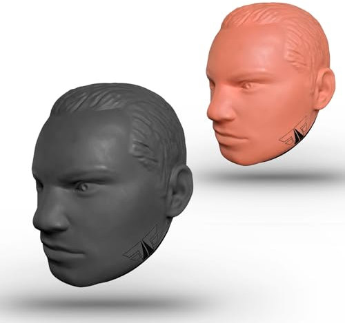 FOX-FIGHT Box Dummy Boxdummy Kopf Target Head Mitt Focus Pad Pratze Handpratze Schlagpolster (grau)