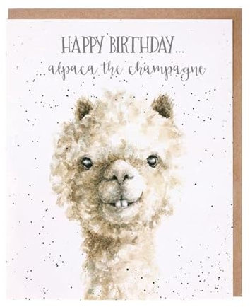Wrendale Designs GeburtstagskarteAlpaca The Champagne