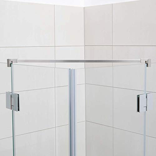 Stabilisationsstange für Eck-Duschen, Haltestange Glas-Glas, Stabilisator Runddusche (100cm, Edelstahl Eckig)