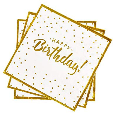 Geburtstagservietten, 50 Stück gold