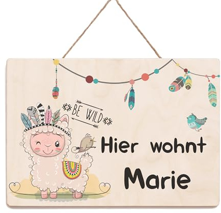 Holzura Namensschild Kinderzimmer Personalisierte Geschenke Baby Zimmer, Namensschilder für das Kinderzimmer Deko, Türschild personalisiert mit Namen, Türschild Kinderzimmer