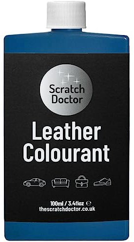 Scratch Doctor Leather Colourant Peinture en vinyle synthétique pour meubles, canapés, sièges de voiture, chaussures, sacs à main Bleu 100 ml