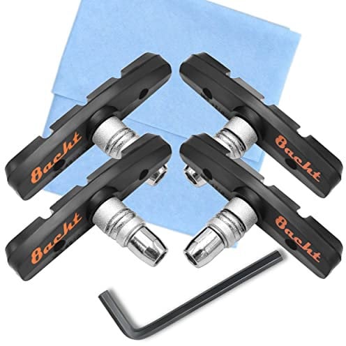 8acht | 2 Paar Bremsbeläge Fahrrad 70mm Zubehör Set mit Sechskantschlüssel, Reinigungstuch | Bremsklötze V-Brake | Bremsbacken MTB