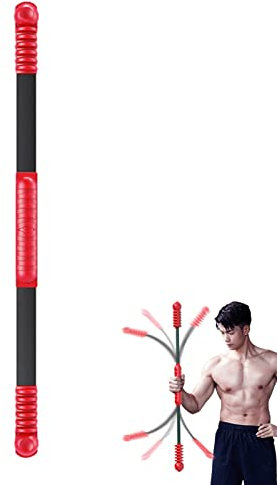 DYK&NX High-Efficiency Fat-Burning Flexibility bar, Schwingstab Flexibar für Ganzkörpertraining für Gegen Rückenschmerzen, Ganzkörpertraining (Color : Red)