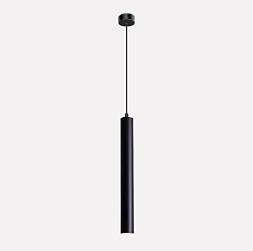 Vecys Lámpara de Suspensión Cilíndrica de φ4*30.5CM,5W Tubo LED COB Moderno Iluminación Colgante Luces Colgantes Destacar Downlight Lámpara Colgante para Cocina (Negro)