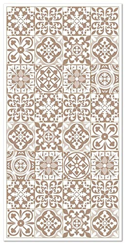 Panorama Alfombra Vinílica - Modelo Hidráulica Triana Marrón 80x300 cm - Varios tamaños - Decoración Hogar, Cocina, Salón