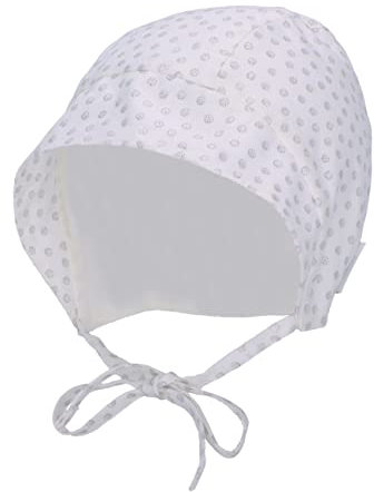 Sterntaler Baby Mädchen Mütze Baby Häubchen Punkte - Mütze Baby, Mütze Baby Neugeborene, Mütze Baby - aus Baumwolle - weiß, 35