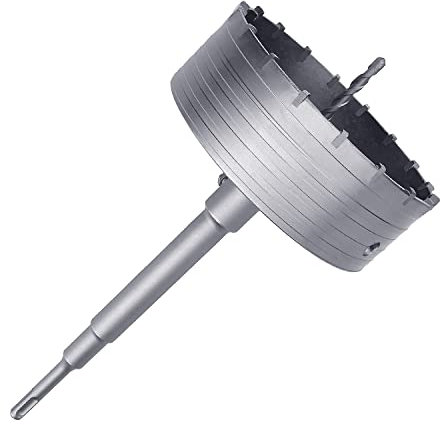 Sega a tazza per calcestruzzo da 160 mm con asta di collegamento SDS Plus da 250 mm, denti in carburo di tungsteno, sega a tazza per cemento, mattoni, calcestruzzo, pietra, muro (160 mm)