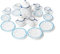 Odoria Miniature 1/12 Service a Thé en Porcelaine Accessoire Maison de Poupée, Points Bleus
