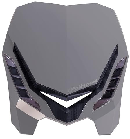 Polisport 8670800005 - E-BLAZE Kohlefaser-Scheinwerfer mit LED-Lampe, kompatibel mit allen Motocross-/Enduro-Modellen in Farbe nardo graue