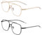 ACWOO Blaulichtfilter Brille, 2er-Set Polygon Anti Blaulicht Gaming Brillen Mode Brille, Blue Light Blocking Glasses, Retro Ohne Stärke Blaufilter Brille für Damen Herren (Gold+Schwarz)