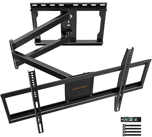 Soporte TV Pared Inclinable y Giratorio con 838mm Brazo Articulado WHYFONE Soporte de Pared TV para Pantallas de 32-75 Pulgadas LCD OLED hasta 45kg MAX. VESA 600x400mm