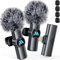 Leettus Lot de 2 Microphones Lavalier sans Fil pour iPhone iPad, Microphone sans Fil pour Enregistrement vidéo, Streaming en Direct, interviews, Youtube, TikTok, Vlog
