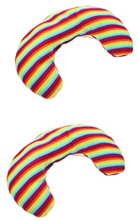 POPETPOP 2st Katzen Kissen Katzendecken Für Wohnungskatzen Flauschiges Katzenkissen U-förmiges Kissen Katzenbett Kissen Halber Donut-Nackenschutz Schlafende Katze Matratze Füllung Stoff