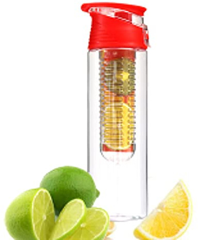 Botella de agua para infusión de frutas, botella de agua a prueba de fugas con dispositivo de infusión de frutas con boquilla, botellas de agua de gran capacidad para niños con asa abatible, botella