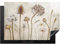 KitchenYeah© Herdabdeckplatte Einteilig Ceranfeld Abdeckplatte für Induktionsschutz Ceranfeldabdeckung Vinyl Herdabdeckplatten Blumen - Aquarell - Braun - Vintage - Pflanzen - 75x52 cm