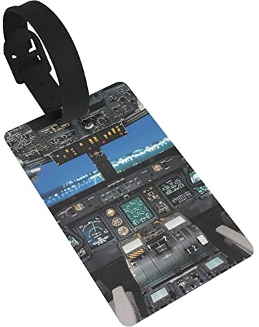 OHWODA Gepäckanhänger mit Flugzeug-Cockpit, Gepäckanhänger, Koffer-Identifikationsanhänger, Unisex, mit Sichtschutz
