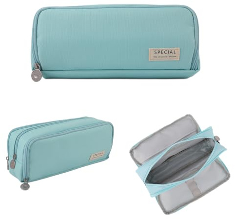 Oyachic 3 Fächer Mädchen Pencil Case Große Kapazität Federmäppchen Etui Stifte Schreibwaren Schreibtisch Organizer für Büro Frauen