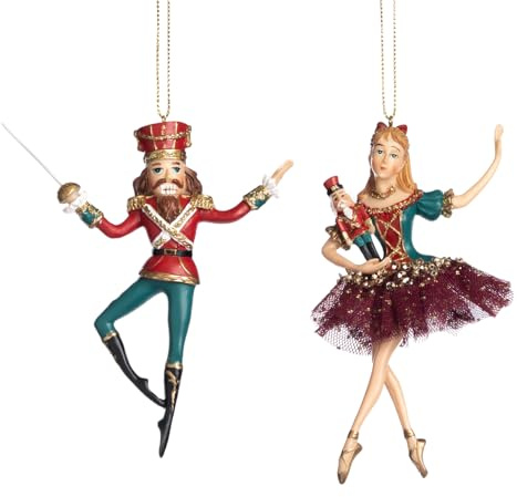 Goodwill Schiaccianoci in resina, decorazione Balleerina, 13 cm, set da 2