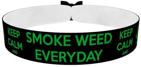 Smoke Weed Everyday Stoffarmband - Wasserfestes Satinarmband - Trippy Design - Unisex Armband - Geschenk für Kiffer - Festival & Chill Accessoire - Handgemacht - Farbenfrohes Armband