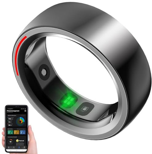 Newgen Medicals Fitness-Tracker Herren: Fitness- & Schlaftracker-Ring m. Herzfrequenz, Gr.10 Versandrückläufer (Smart Ring, Fitnessring, Fernbedienung)