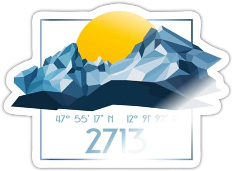 Spreadshirt Watzmann Bayern Bergsteigen Geschenkidee Sticker Aufkleber, 10 x 10 cm, Weiß glänzend